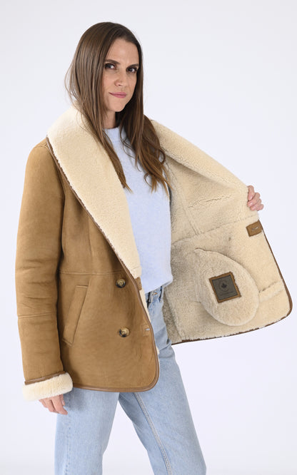 A &quot;MELISSA&quot; Camel La Canadienne Veste Femme interior photo
