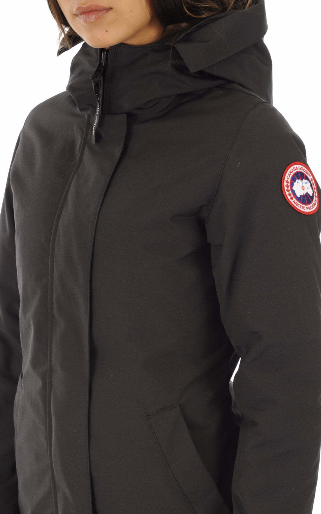 A &quot;VICTORIA 3037L&quot; Navy Canada Goose Parka Femme opened photo