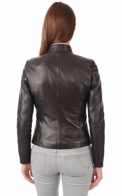 A &quot;ANY FF&quot; Marron La Canadienne Blouson Femme back photo