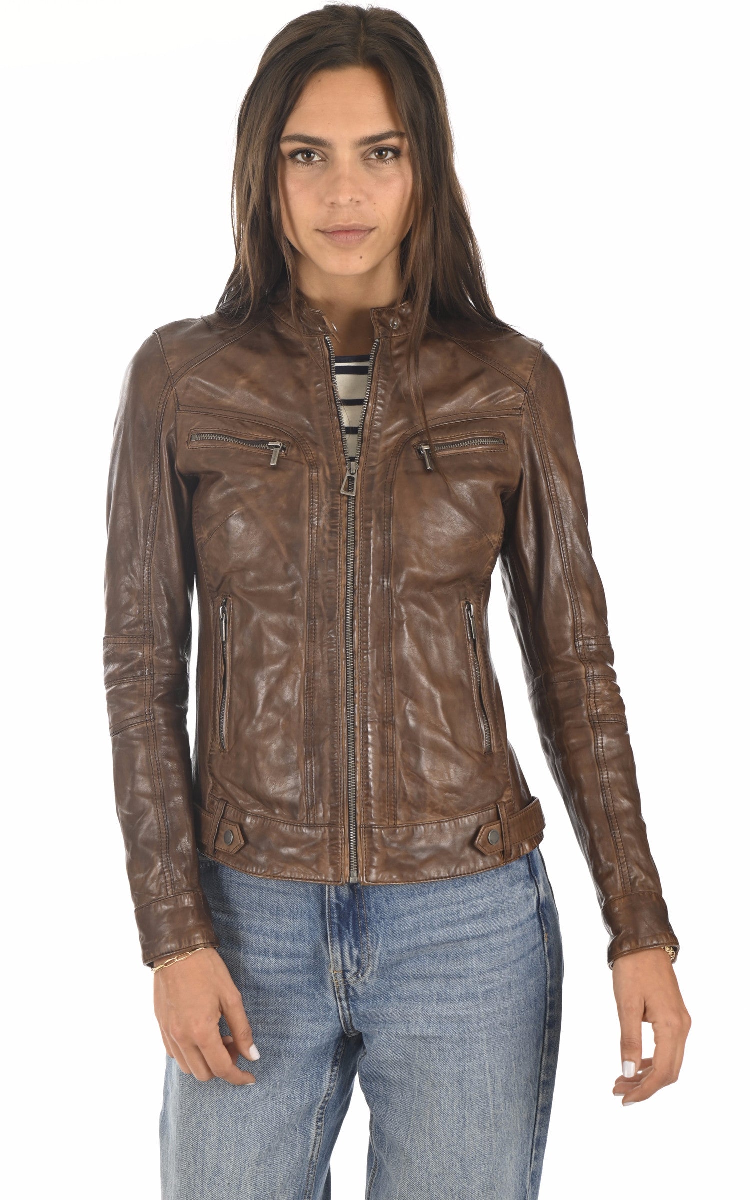 A &quot;SILENE 100104&quot; Bison Rose Garden Blouson Femme closed photo