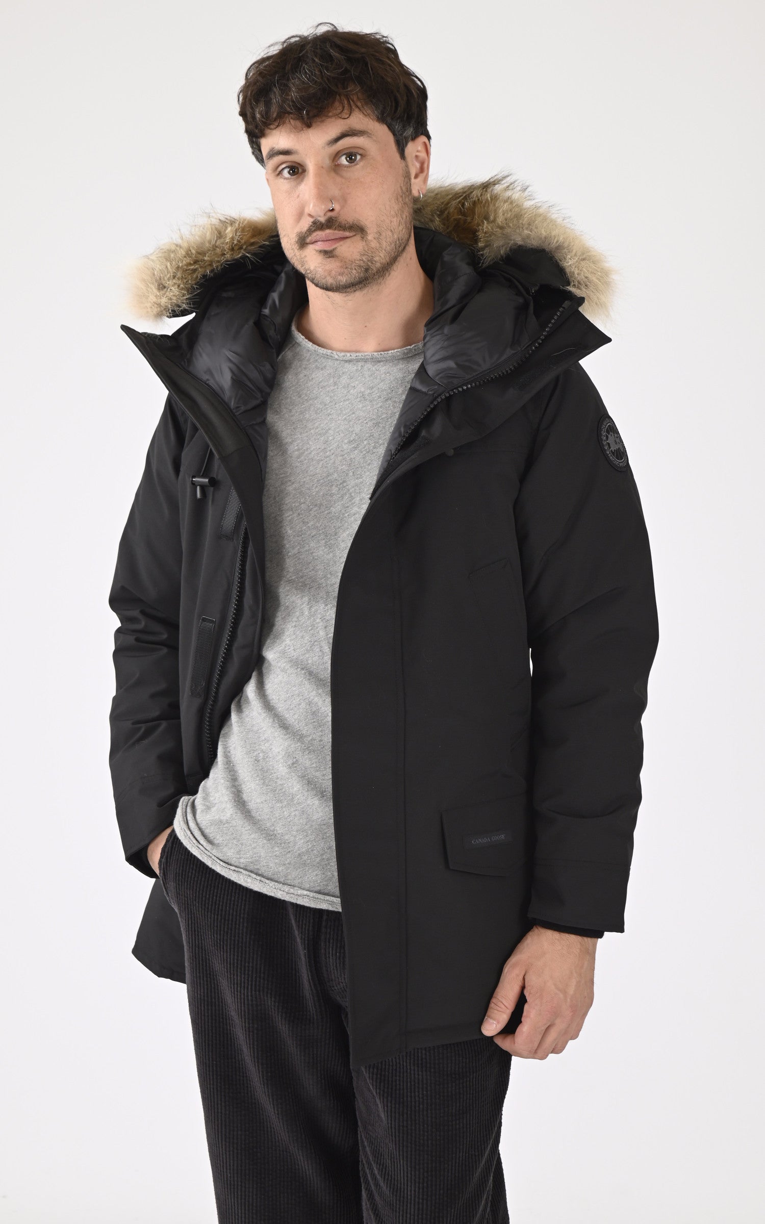 A &quot;LANGFORD FUSION B.DISC 2062MBA&quot; Black Canada Goose 3/4 Doudoune Homme opened photo