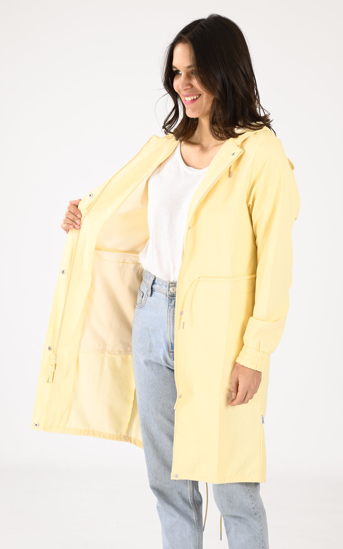 A &quot;18550 STRING PARKA&quot; Jaune Rains 7/8 Femme opened photo