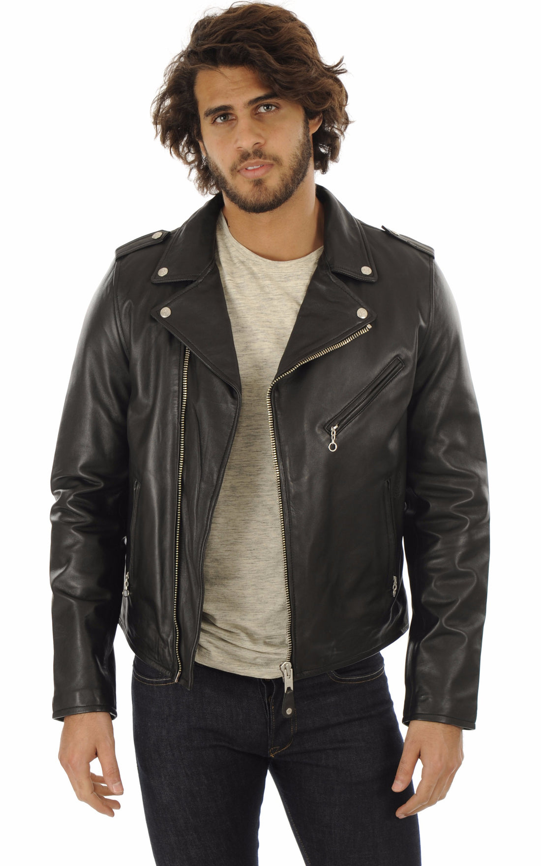 A &quot;LC1140&quot; Noir Schott Blouson Homme opened photo