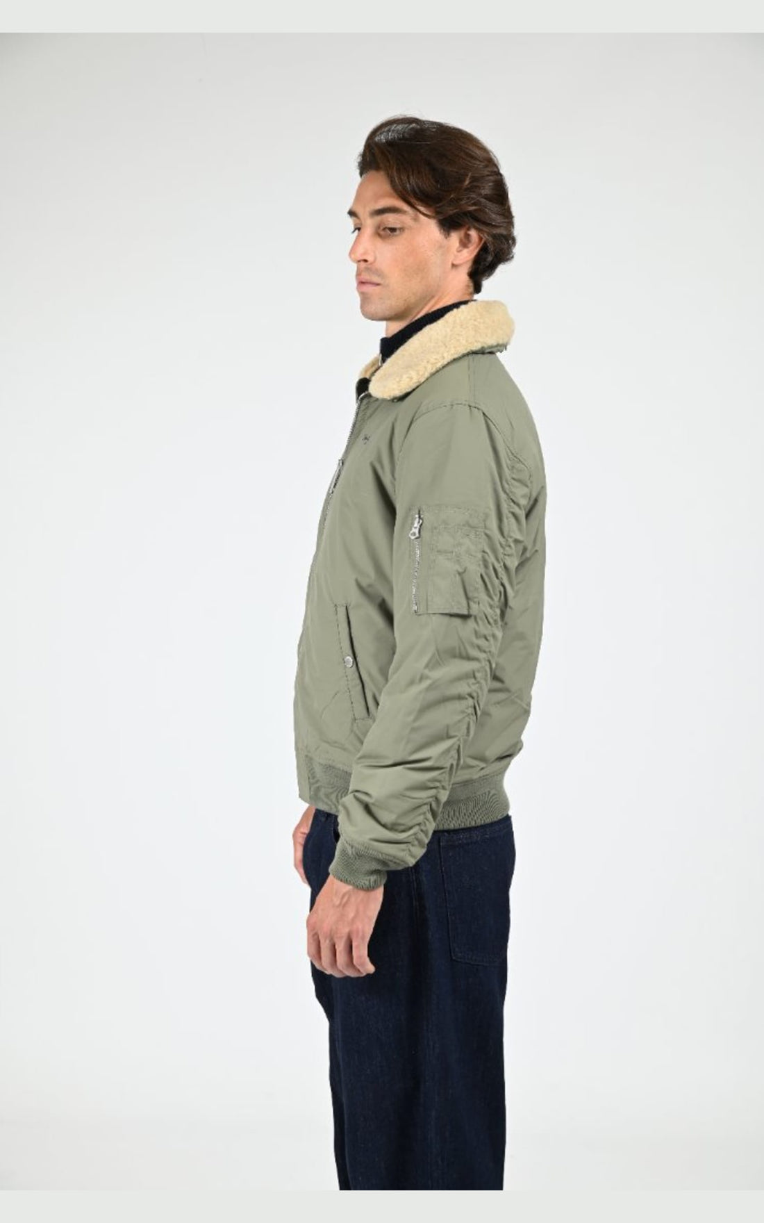 Blouson Textile Homme Schott, modèle Airkraft 2 de couleur kaki