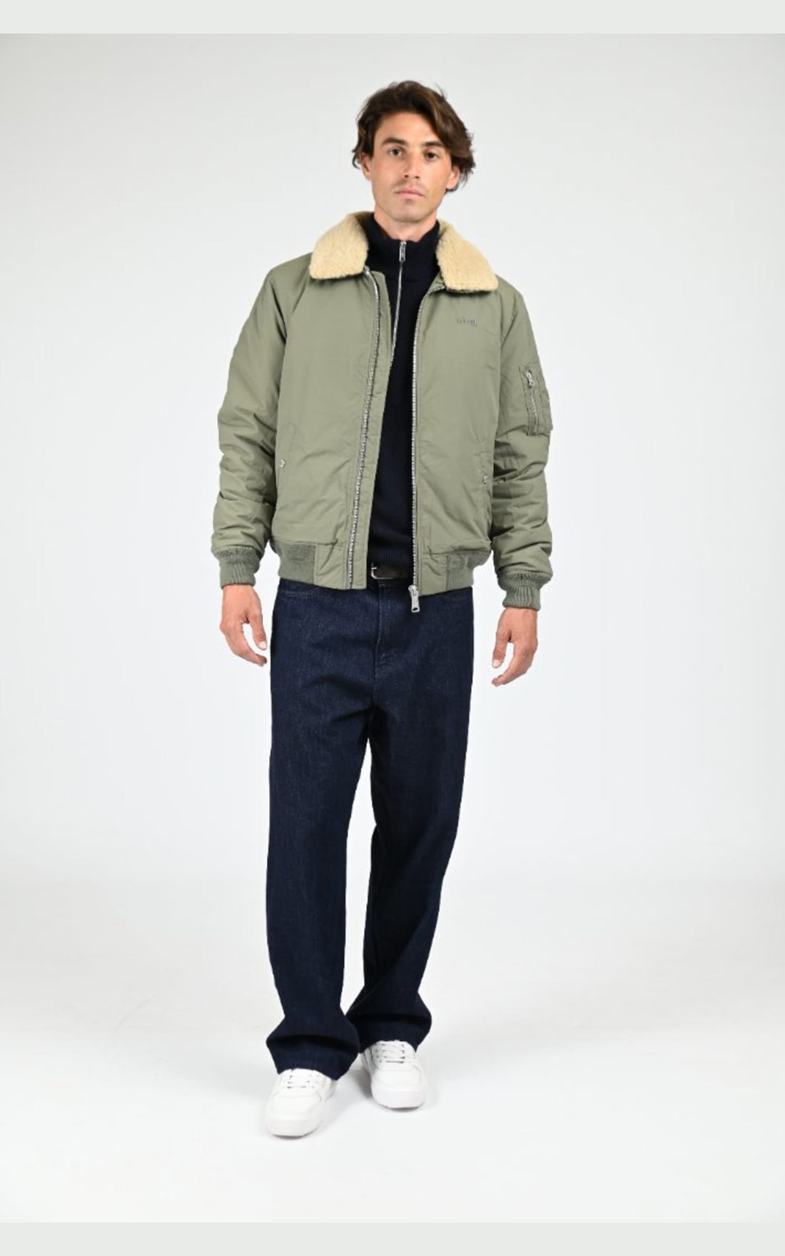 Blouson Textile Homme Schott, modèle Airkraft 2 de couleur kaki
