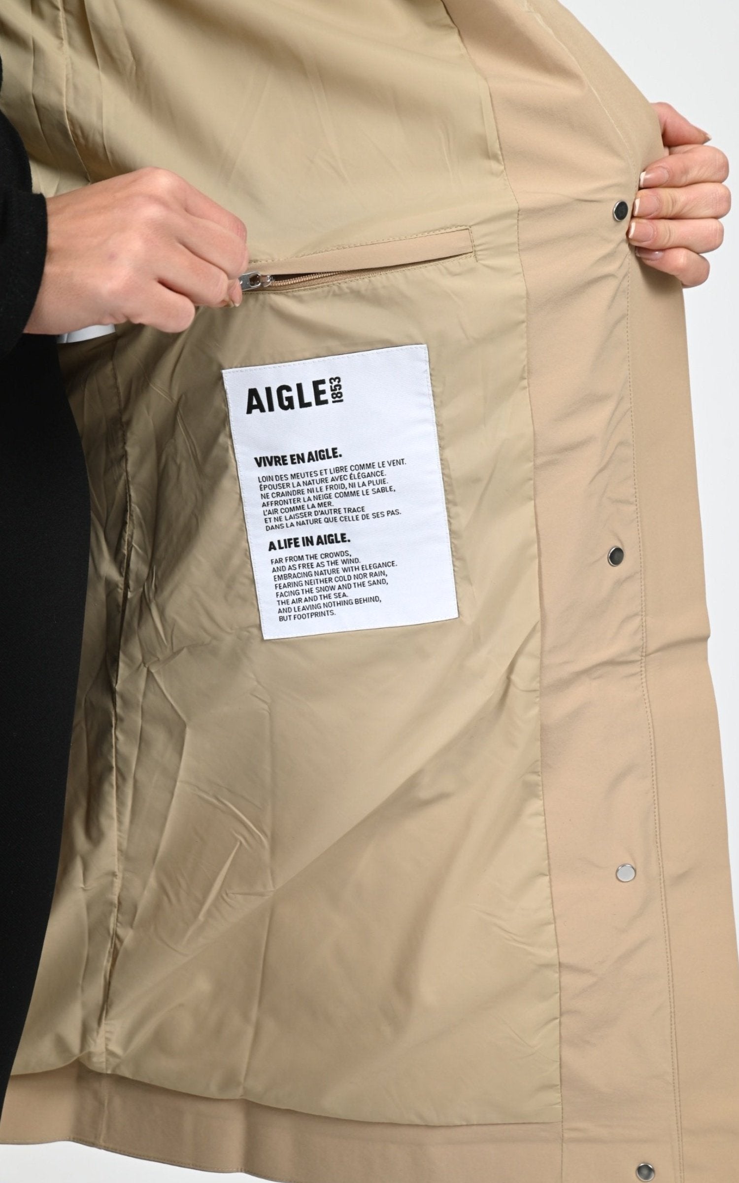 Trench Textile Femme Aigle, modèle Aiw25wout010 de couleur osier 5