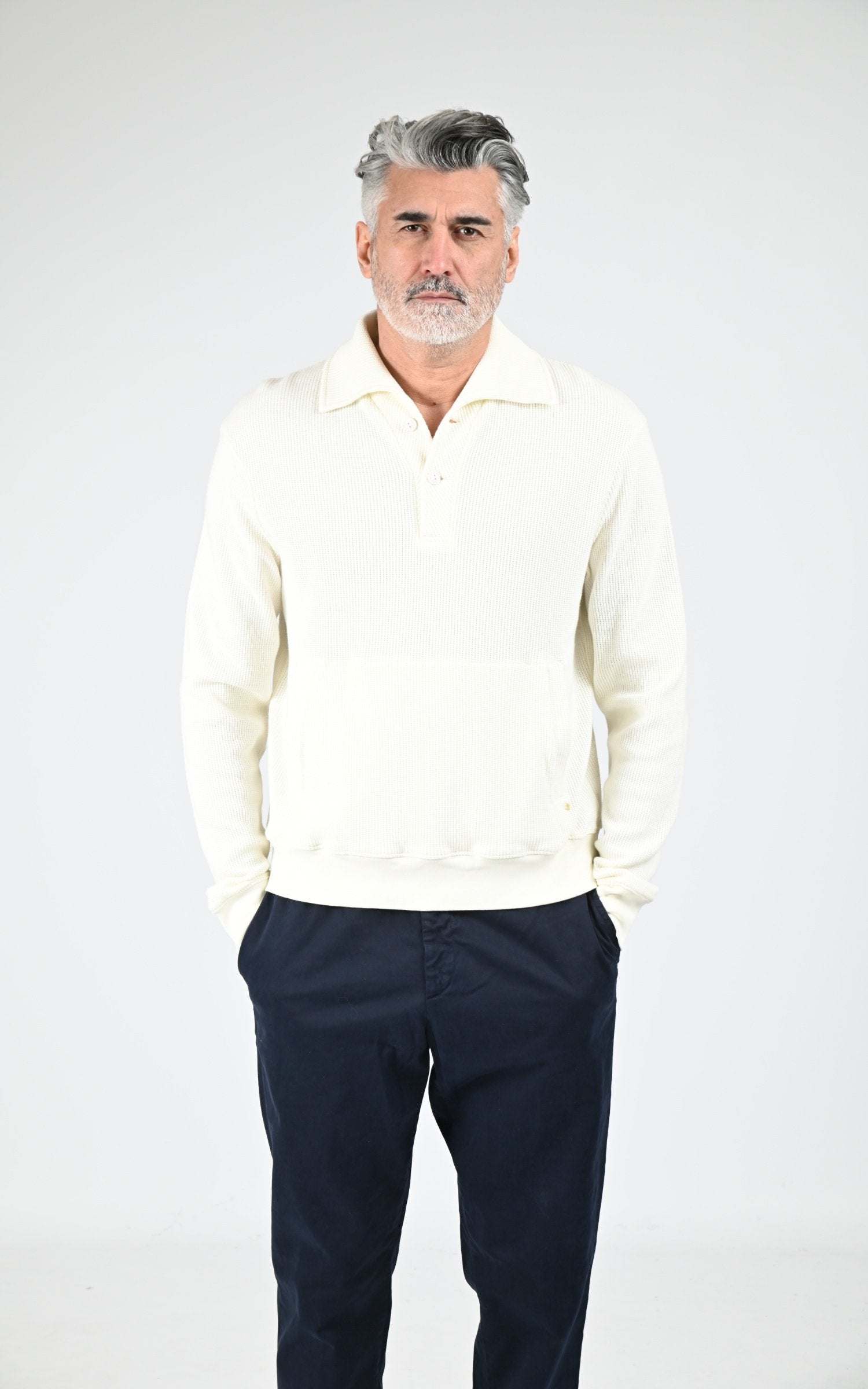 Sweat Textile Homme Rivieras, modèle Alderney de couleur ecru