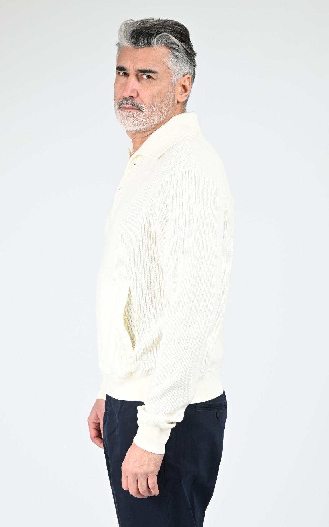 Sweat Textile Homme Rivieras, modèle Alderney de couleur blanc