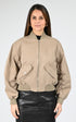 Blouson Textile Femme Schott, modèle Alicia w de couleur taupe