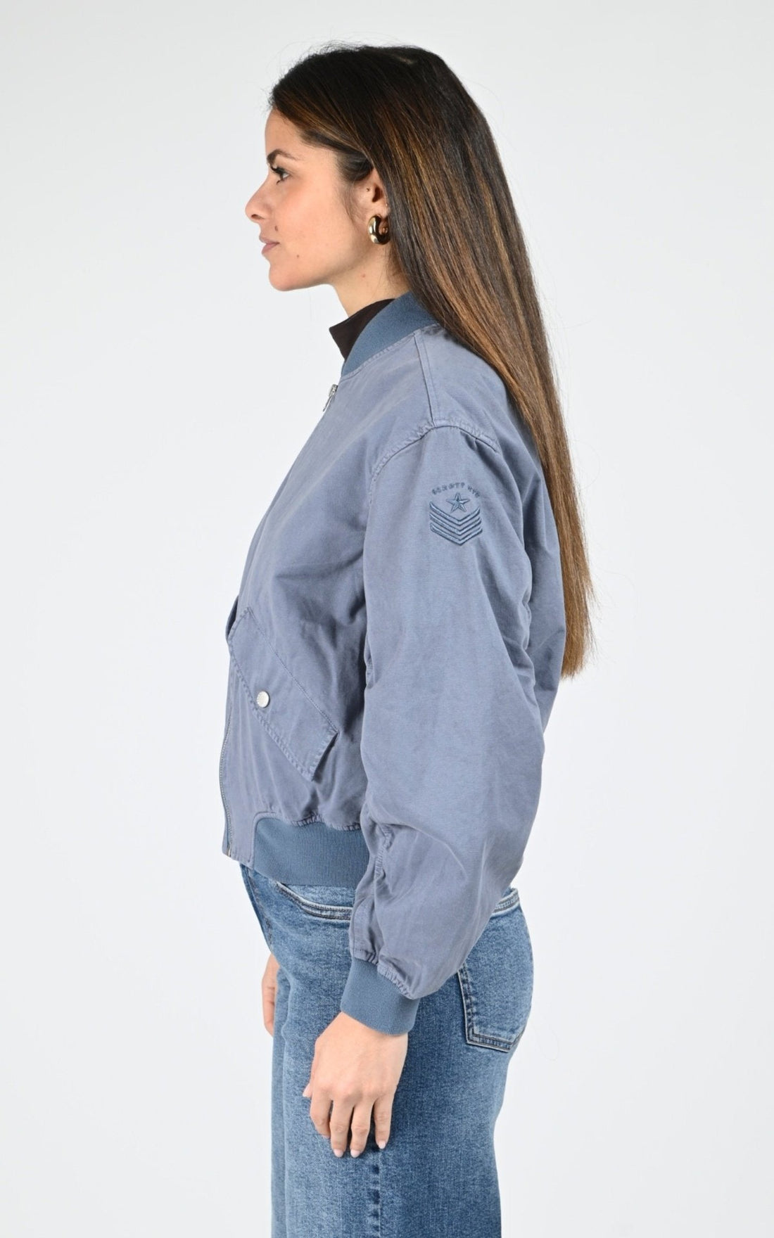 Blouson Textile Femme Schott, modèle Alicia w de couleur lake