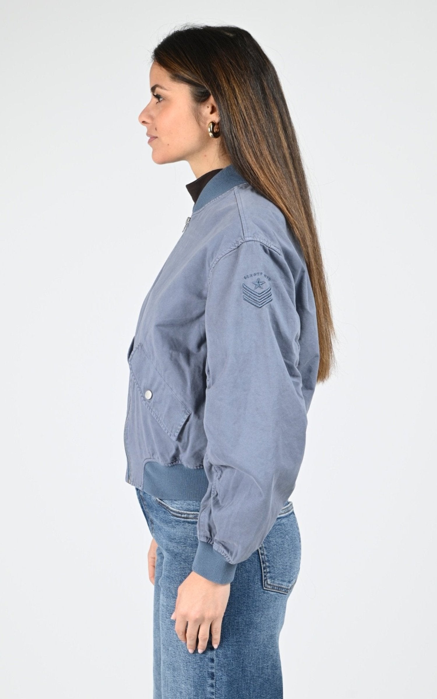 Blouson Textile Femme Schott, modèle Alicia w de couleur lake 3