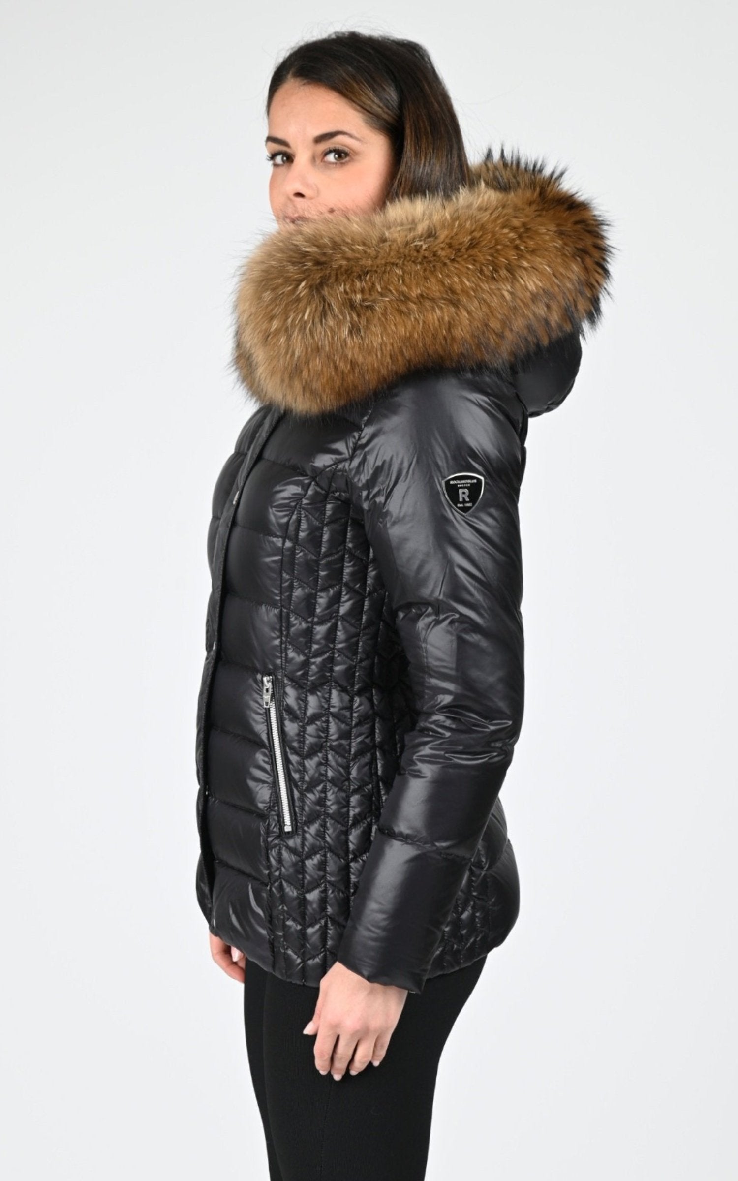 Ves doudoune Textile Femme Saki, modèle Alma jacket de couleur black natural 89915