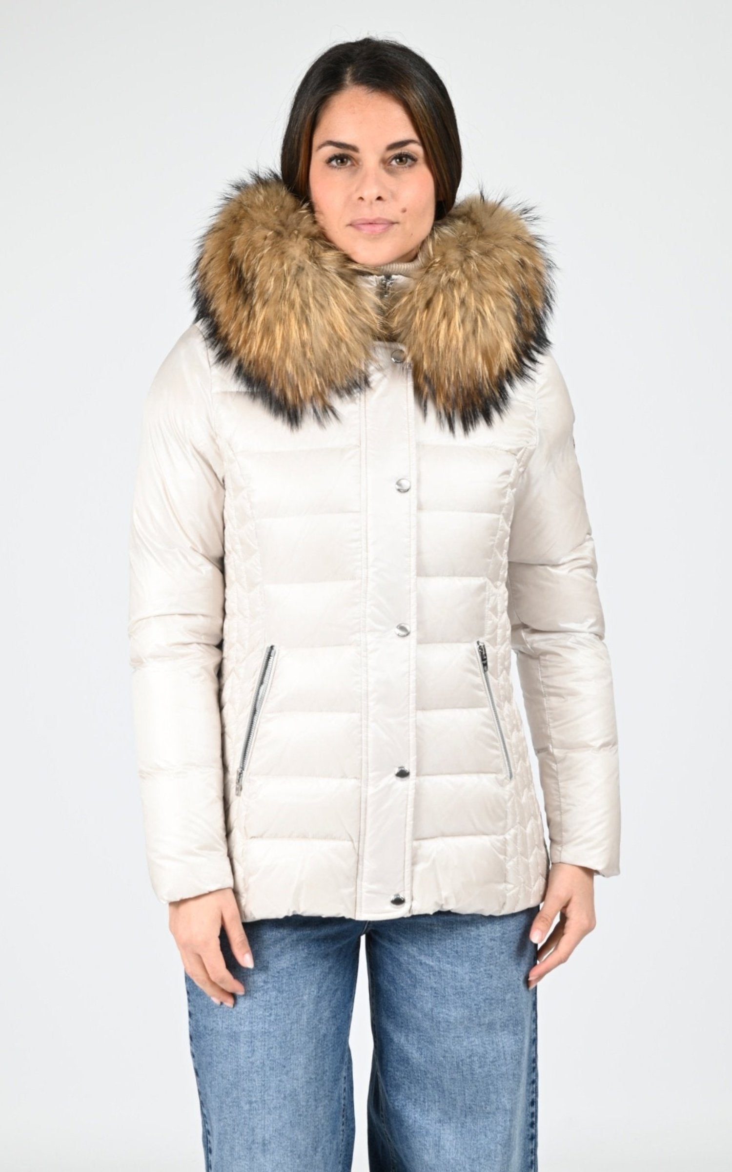 Ves doudoune Textile Femme Saki, modèle Alma jacket de couleur moonbeam 91515