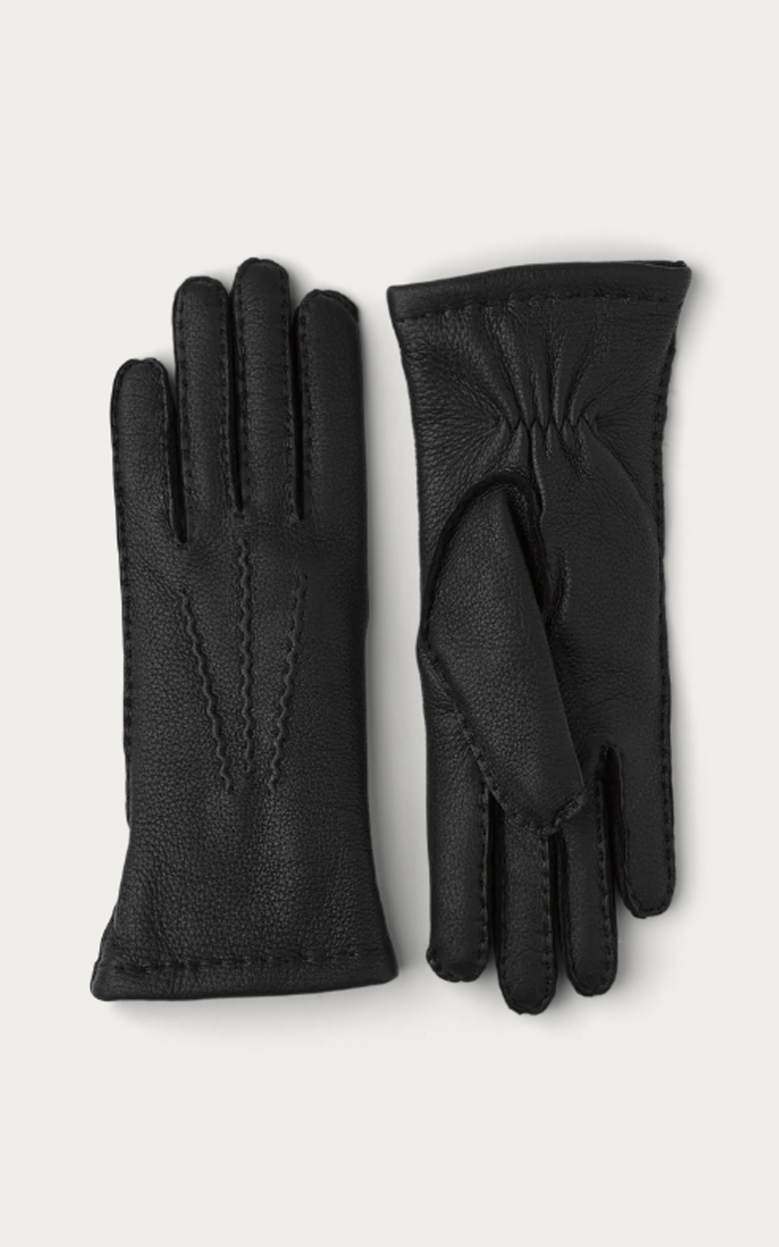 Guantes de cuero de ciervo negro