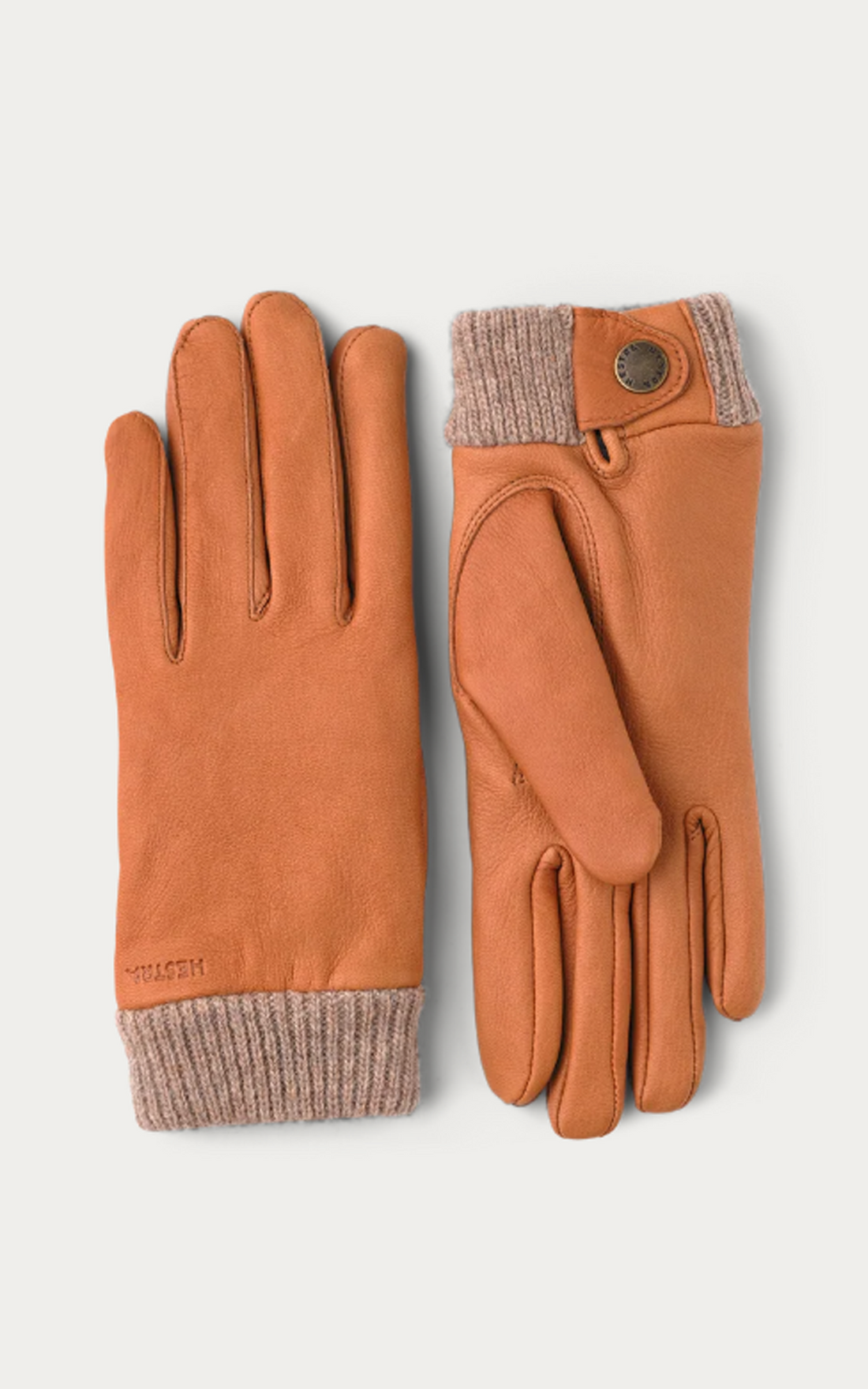 Guantes de cuero de ciervo color camel