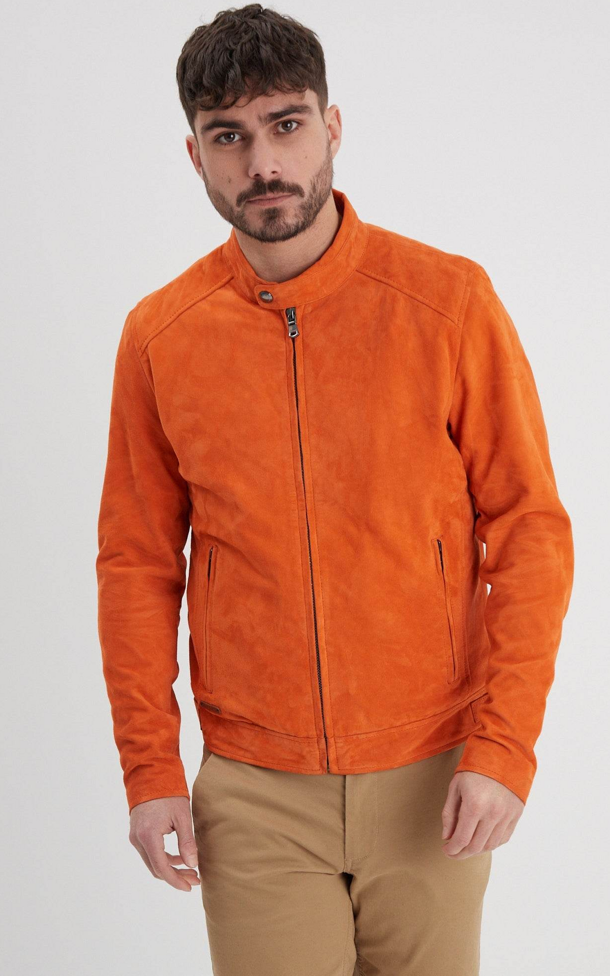 Blouson daim Delf orange