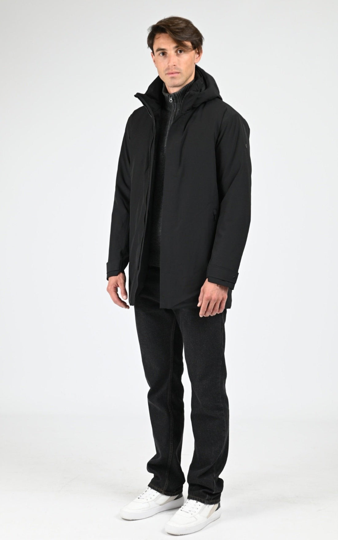 Parka Textile Homme Scandinavian Edition, modèle Ambit ii de couleur onyx