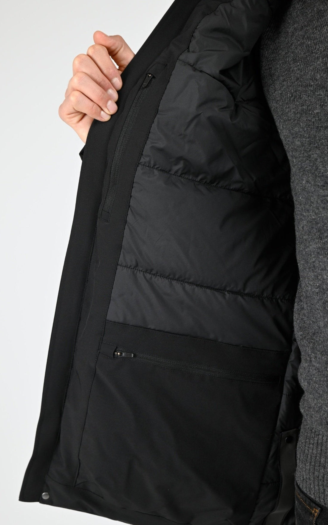 Parka Textile Homme Scandinavian Edition, modèle Ambit ii de couleur onyx