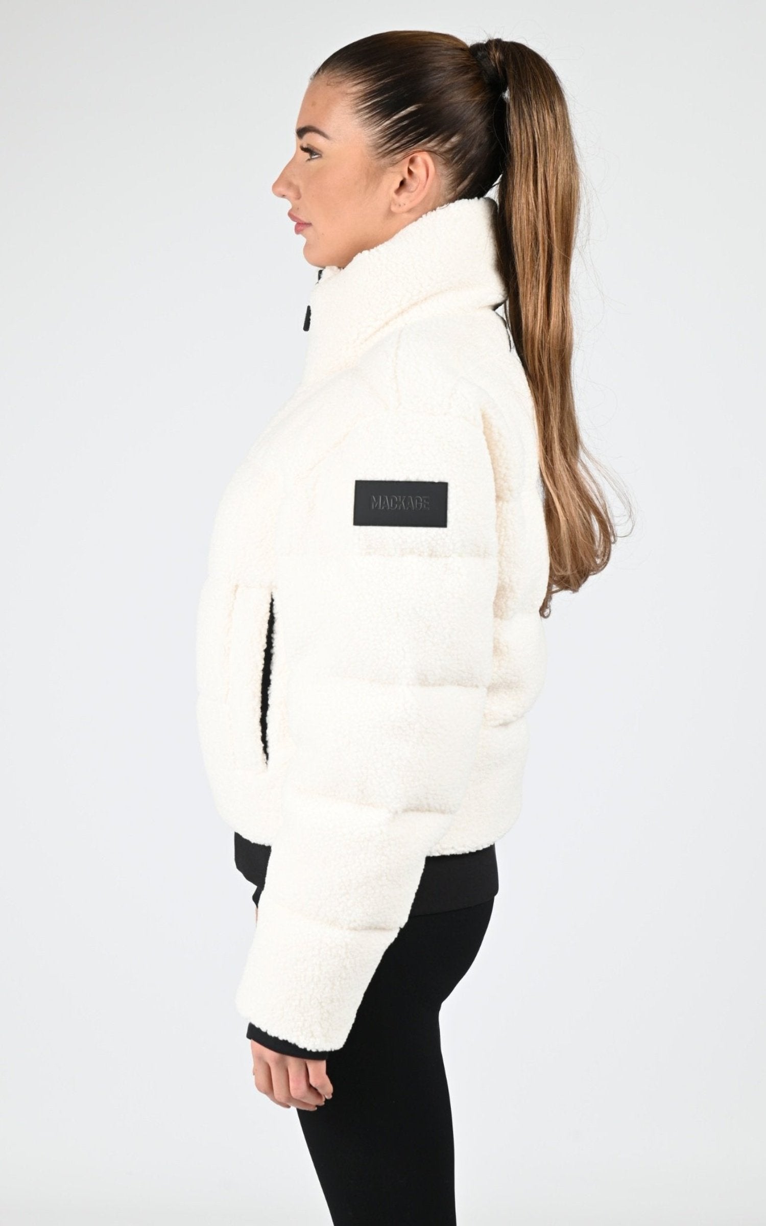 Bl doudoune Textile Femme Mackage, modèle Anaya de couleur cream