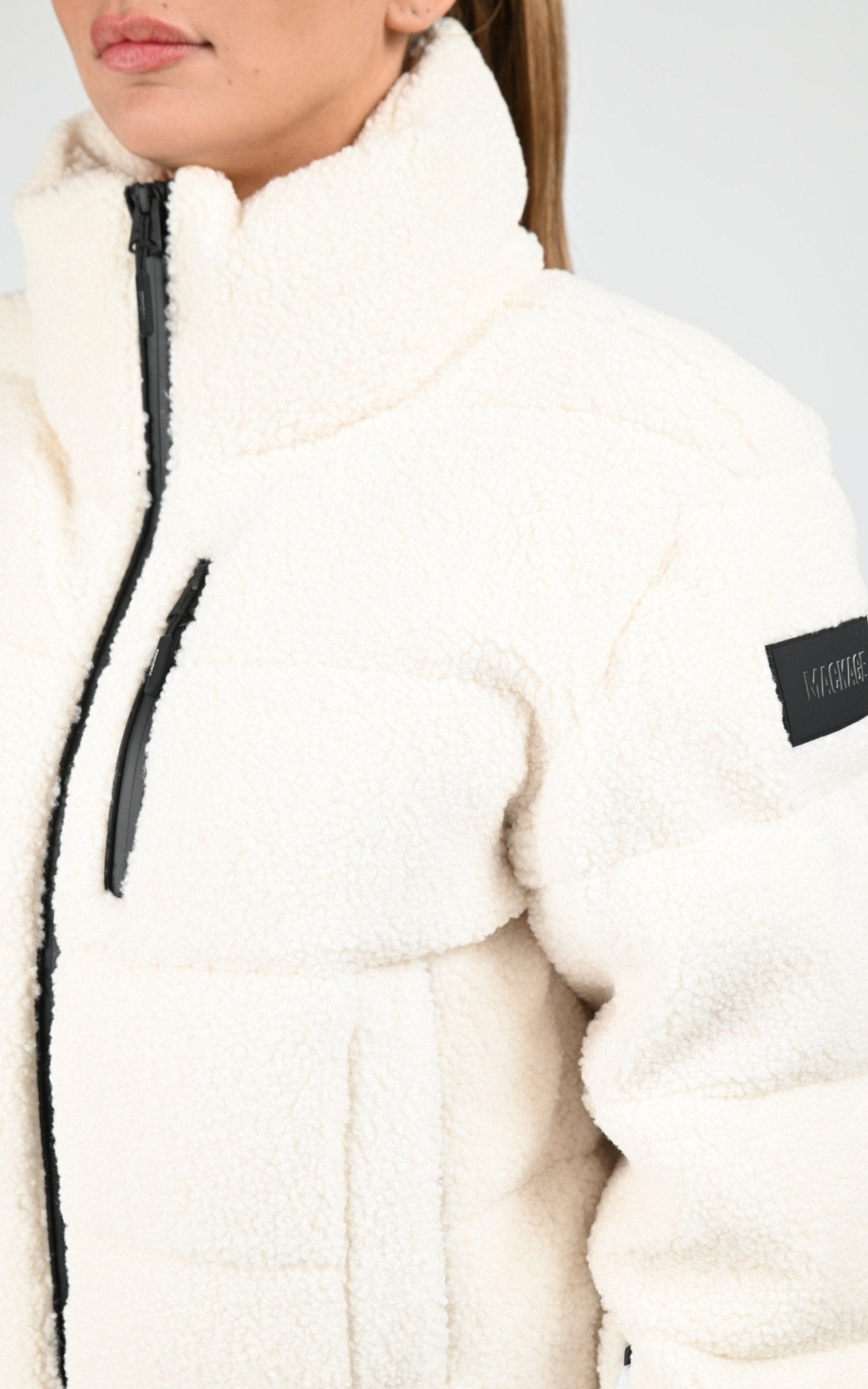 Bl doudoune Textile Femme Mackage, modèle Anaya de couleur cream 5