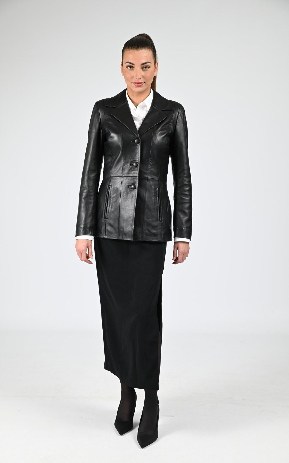 A &quot;ANITA&quot; Noir La Canadienne Veste Femme closed photo