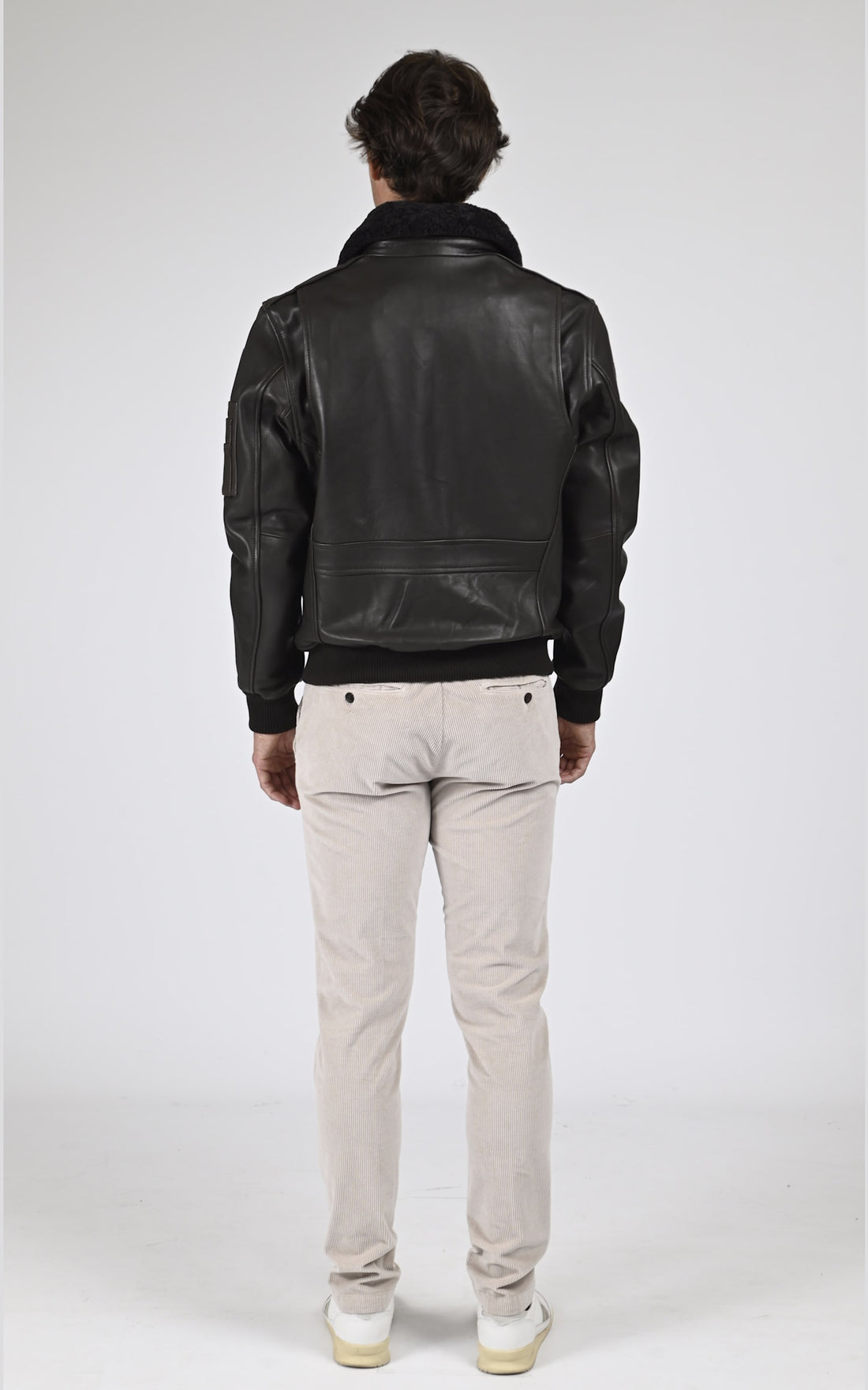 Pilote Cuir Homme Marine nationale, modèle Anm 102493 de couleur marron