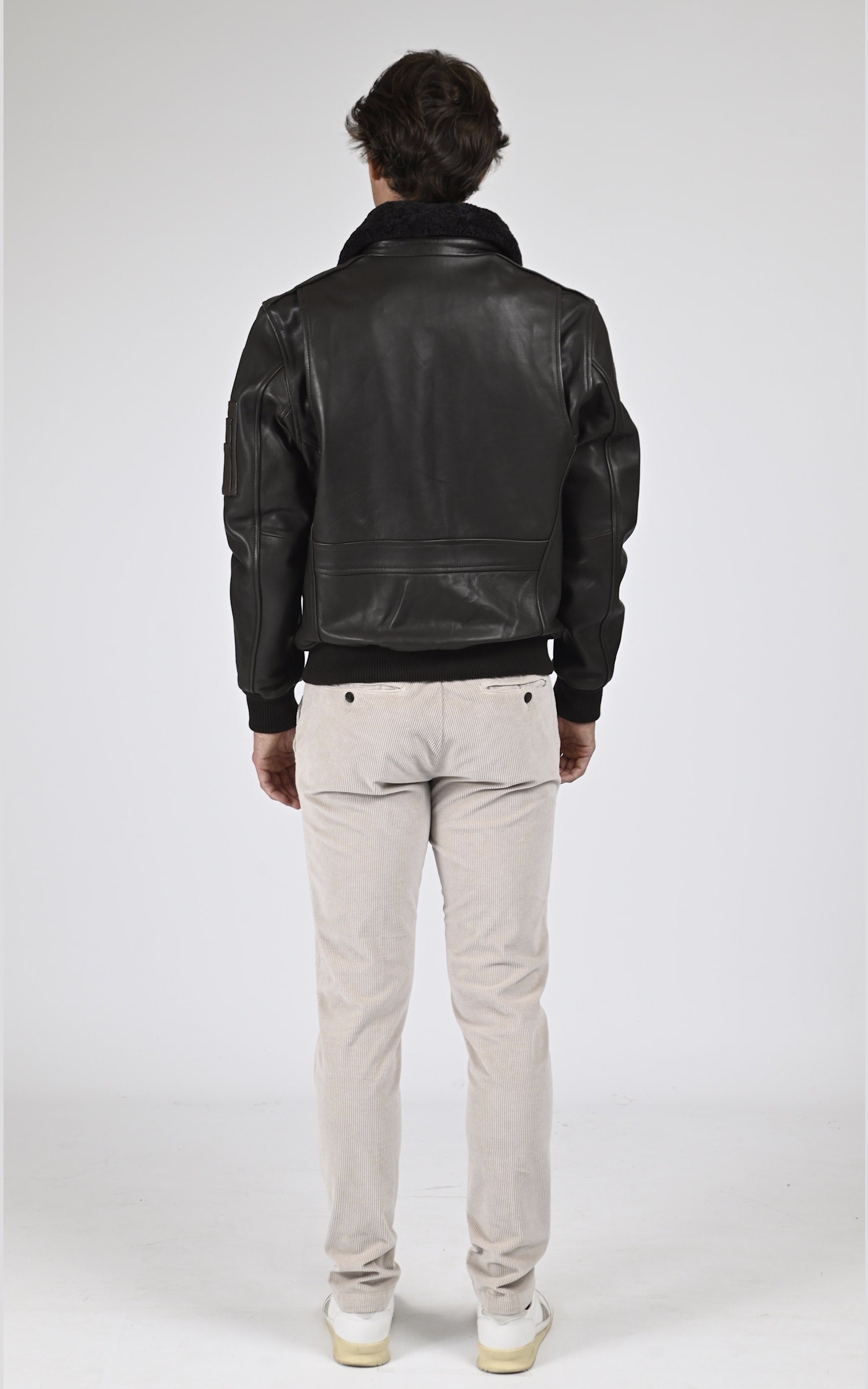 Pilote Cuir Homme Marine nationale, modèle Anm 102493 de couleur marron