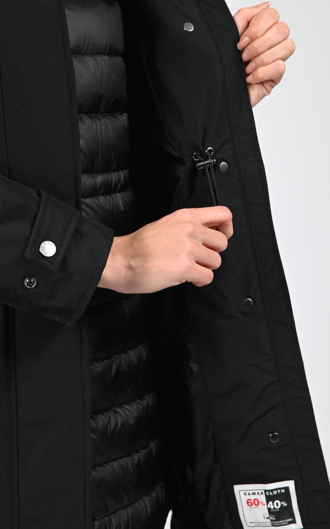 Parka Textile Femme Woolrich, modèle Authentic 3en1 ou1105 de couleur black