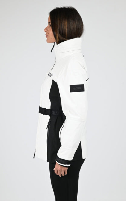 3/4 doudoune Textile Femme Mackage, modèle Ayira de couleur off white