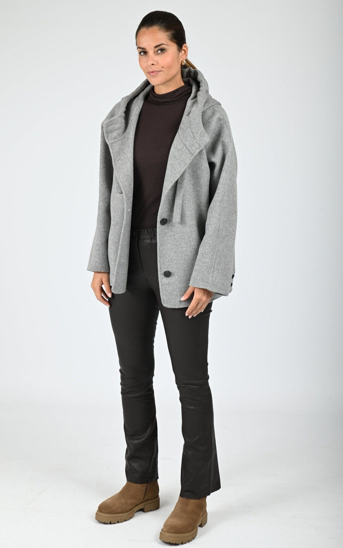 Veste à capuche laine Akita gris