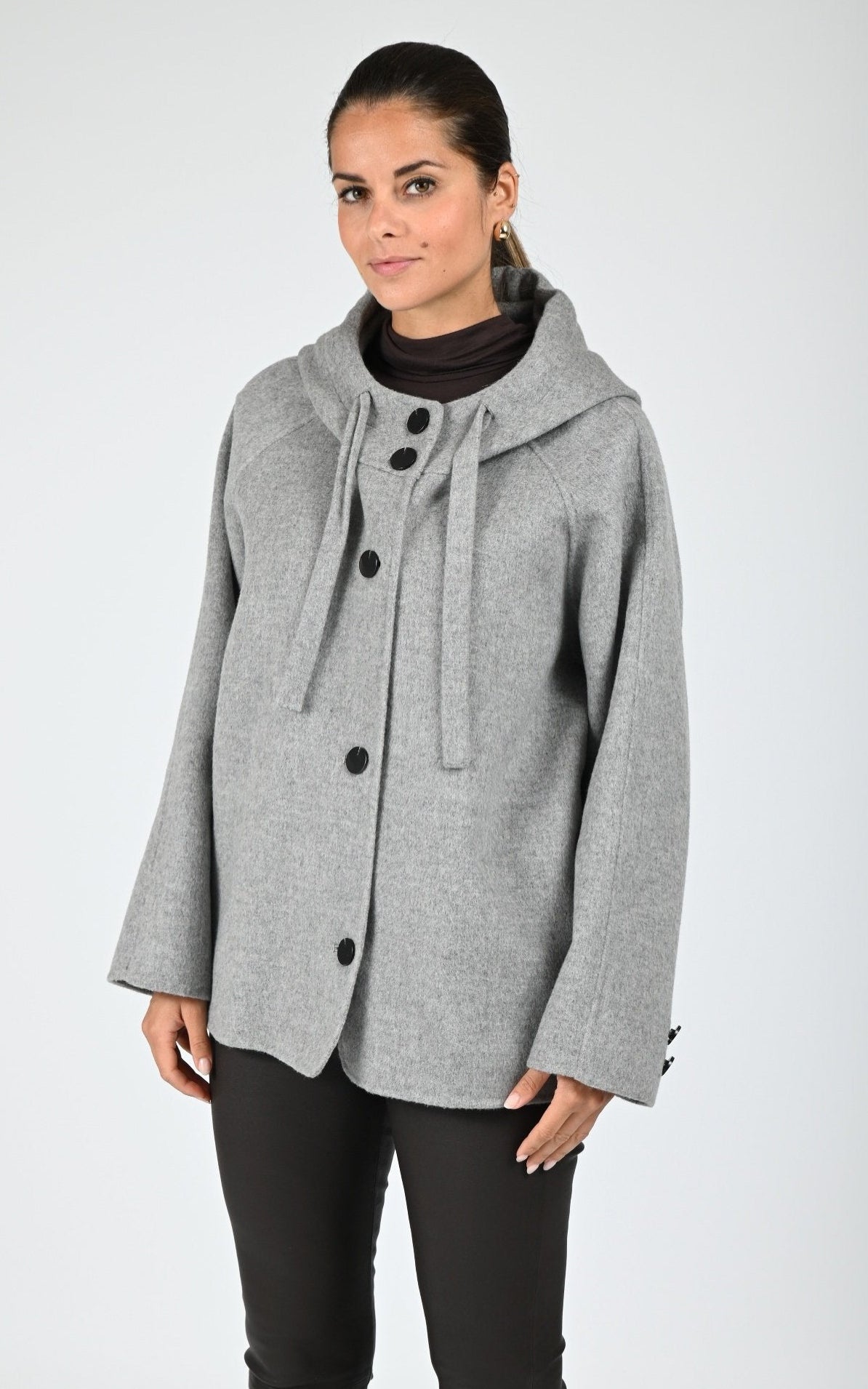 Veste à capuche laine Akita gris