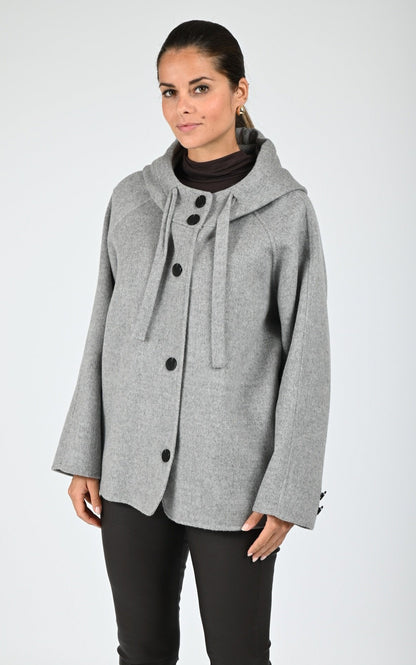 Veste à capuche laine Akita gris