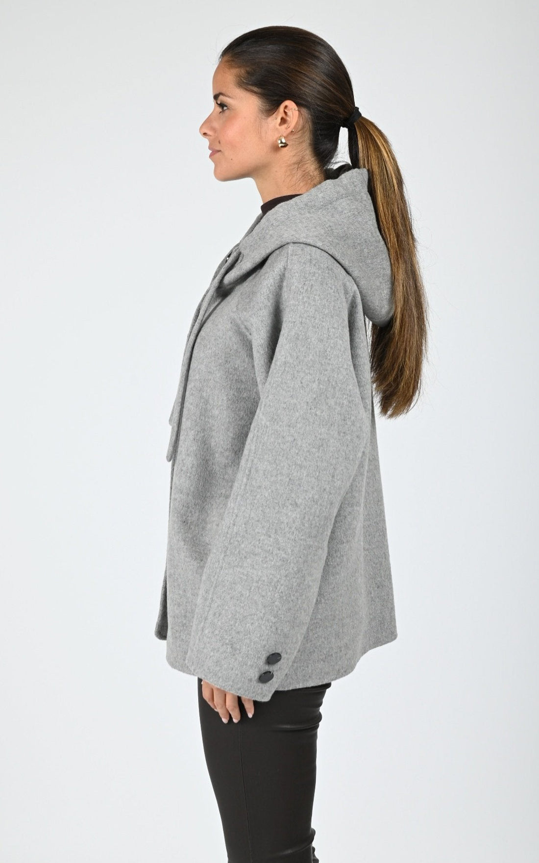 Veste à capuche laine Akita gris