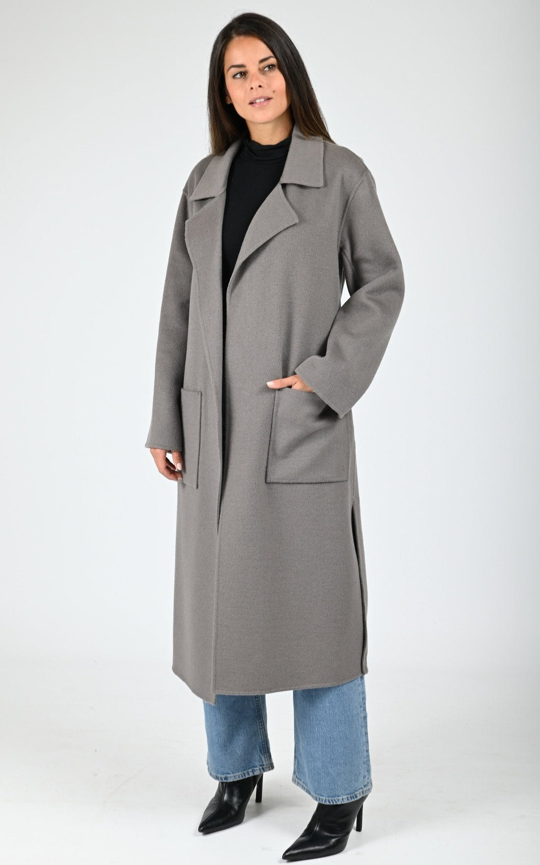 Manteau long en laine Allegoria gris