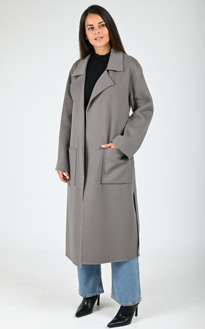 Manteau long en laine Allegoria gris