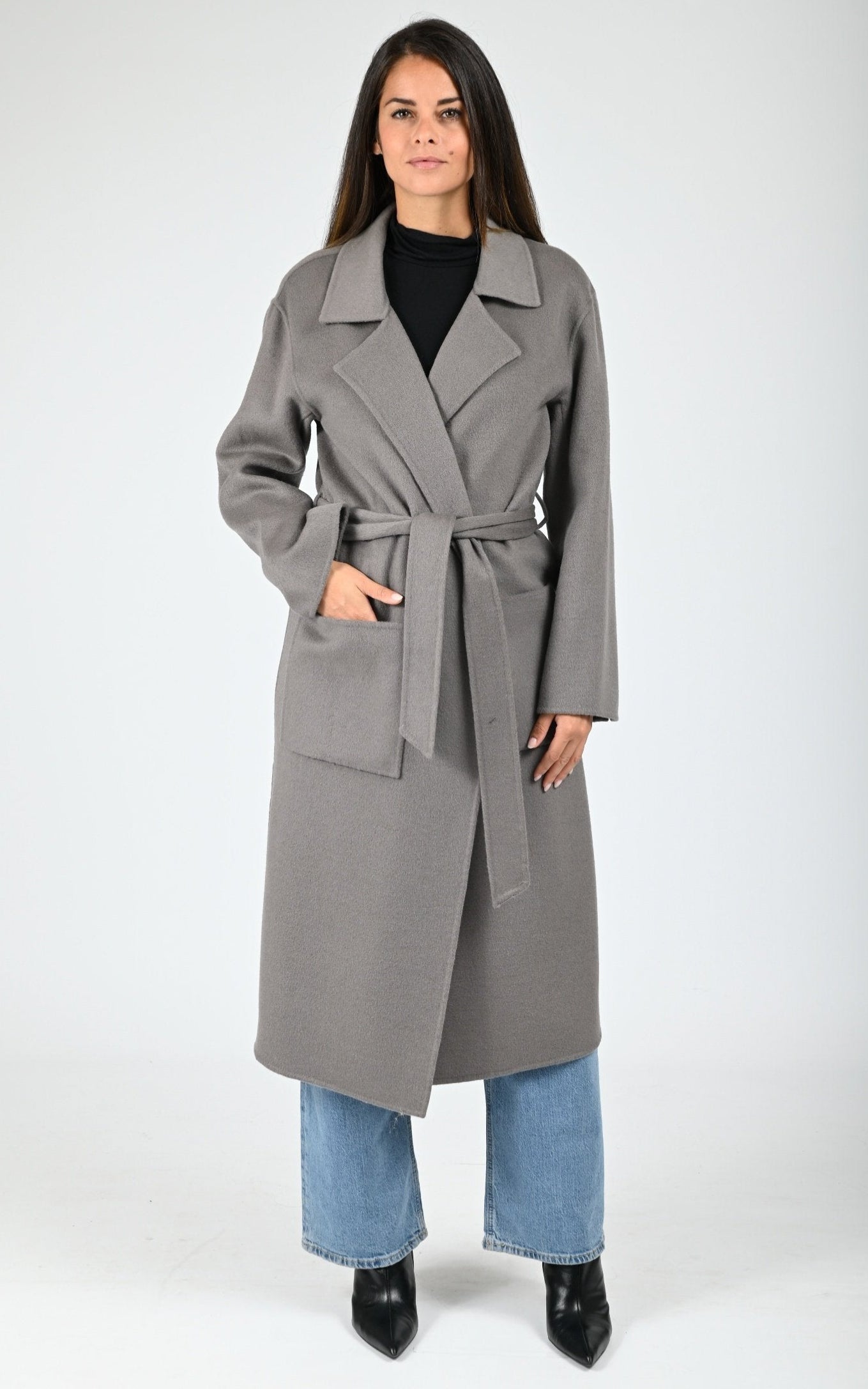 Manteau long en laine Allegoria gris