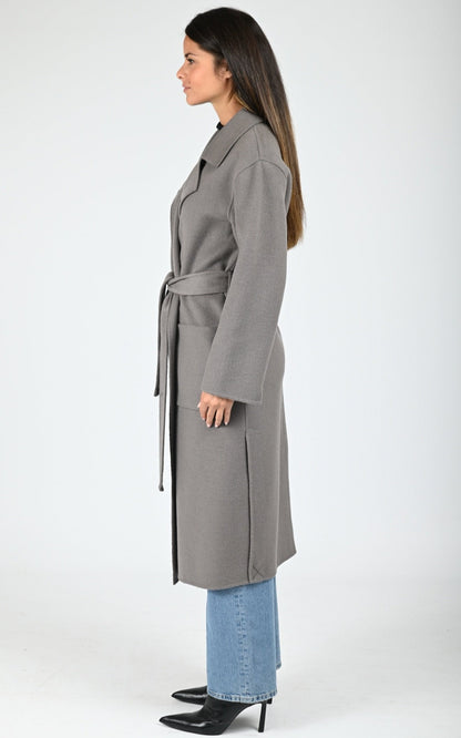 Manteau long en laine Allegoria gris