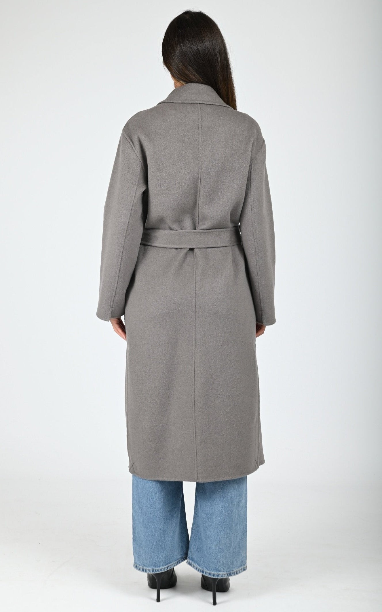 Manteau long en laine Allegoria gris 4