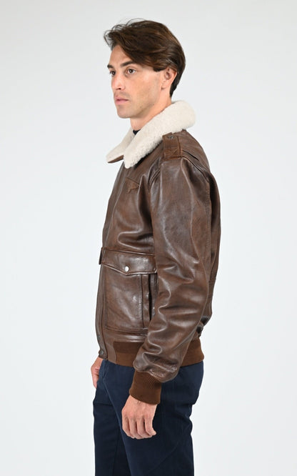 Pilote Cuir Homme Oakwood, modèle B12 65177 de couleur antic brown 560