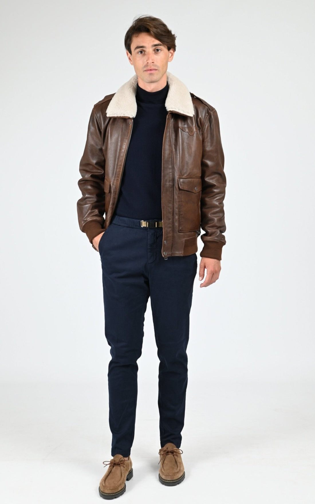 Pilote Cuir Homme Oakwood, modèle B12 65177 de couleur antic brown 560