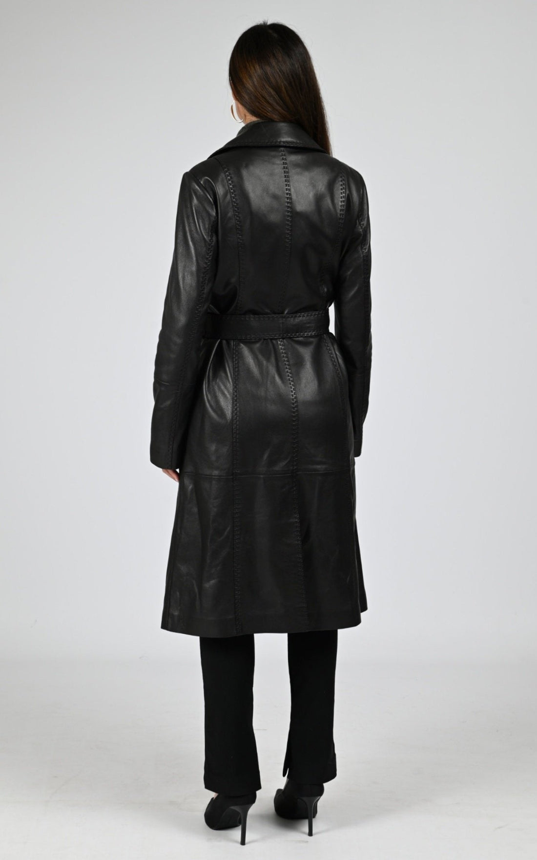 Manteau Cuir Femme La Canadienne, modèle B2523z de couleur black