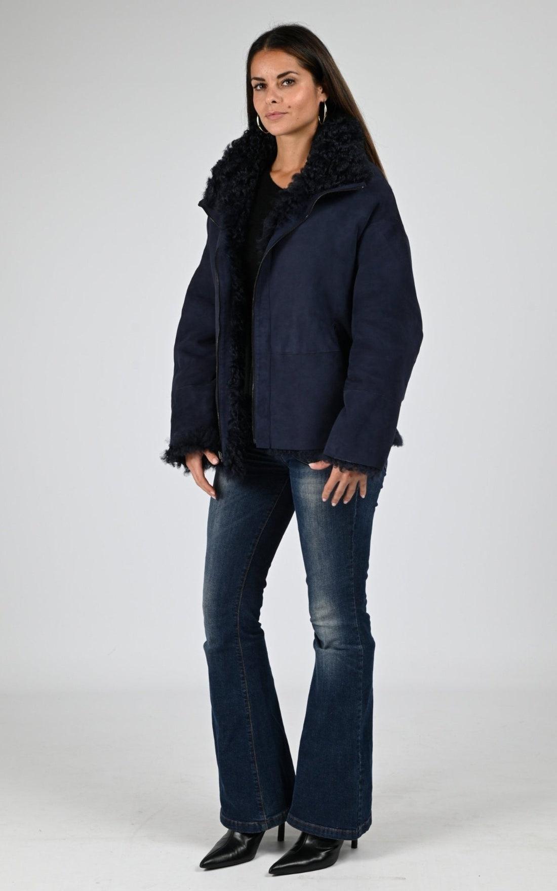 Veste Df Femme La Canadienne, modèle B2552k de couleur navy blue 010