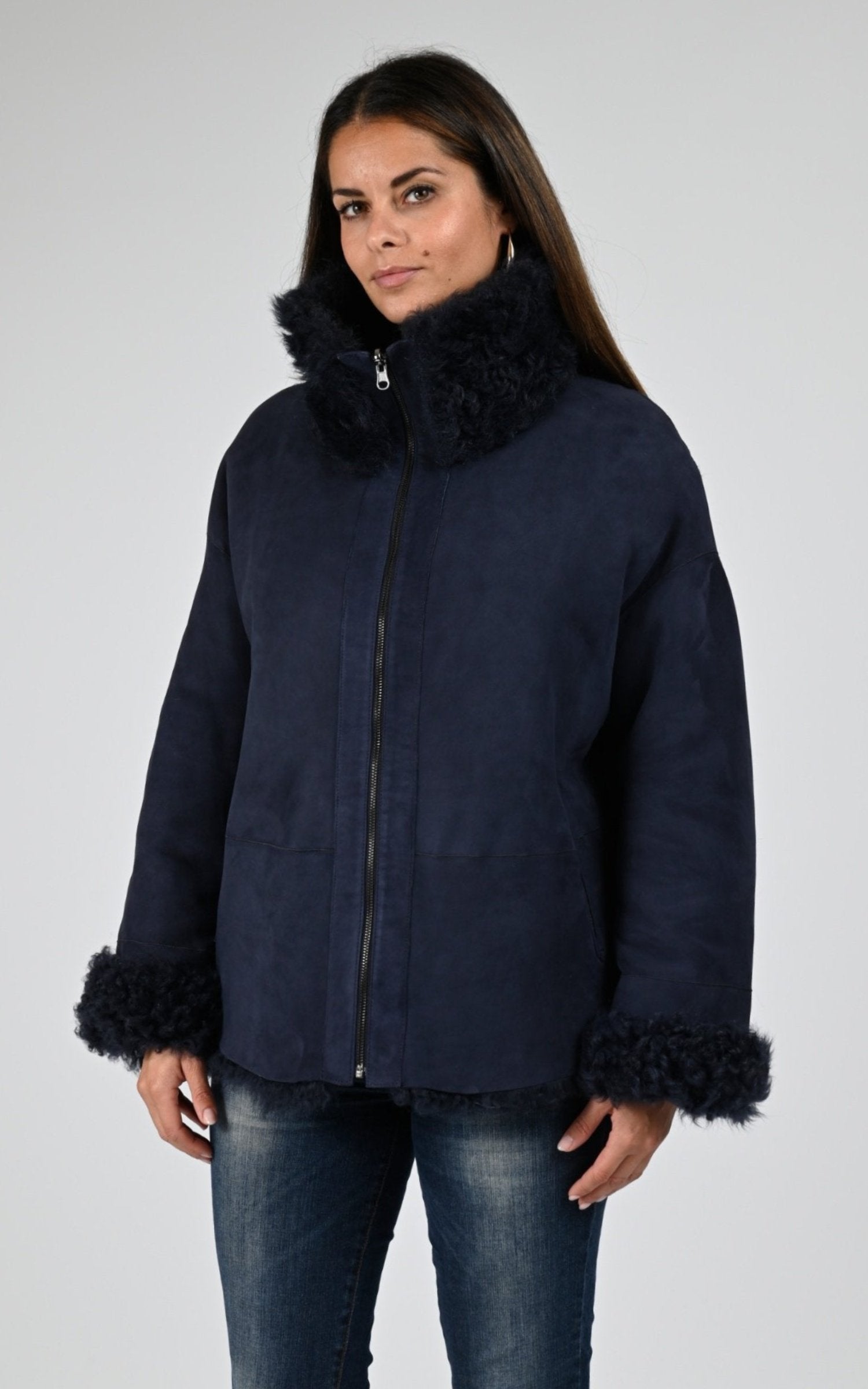 Veste Df Femme La Canadienne, modèle B2552k de couleur navy blue 010