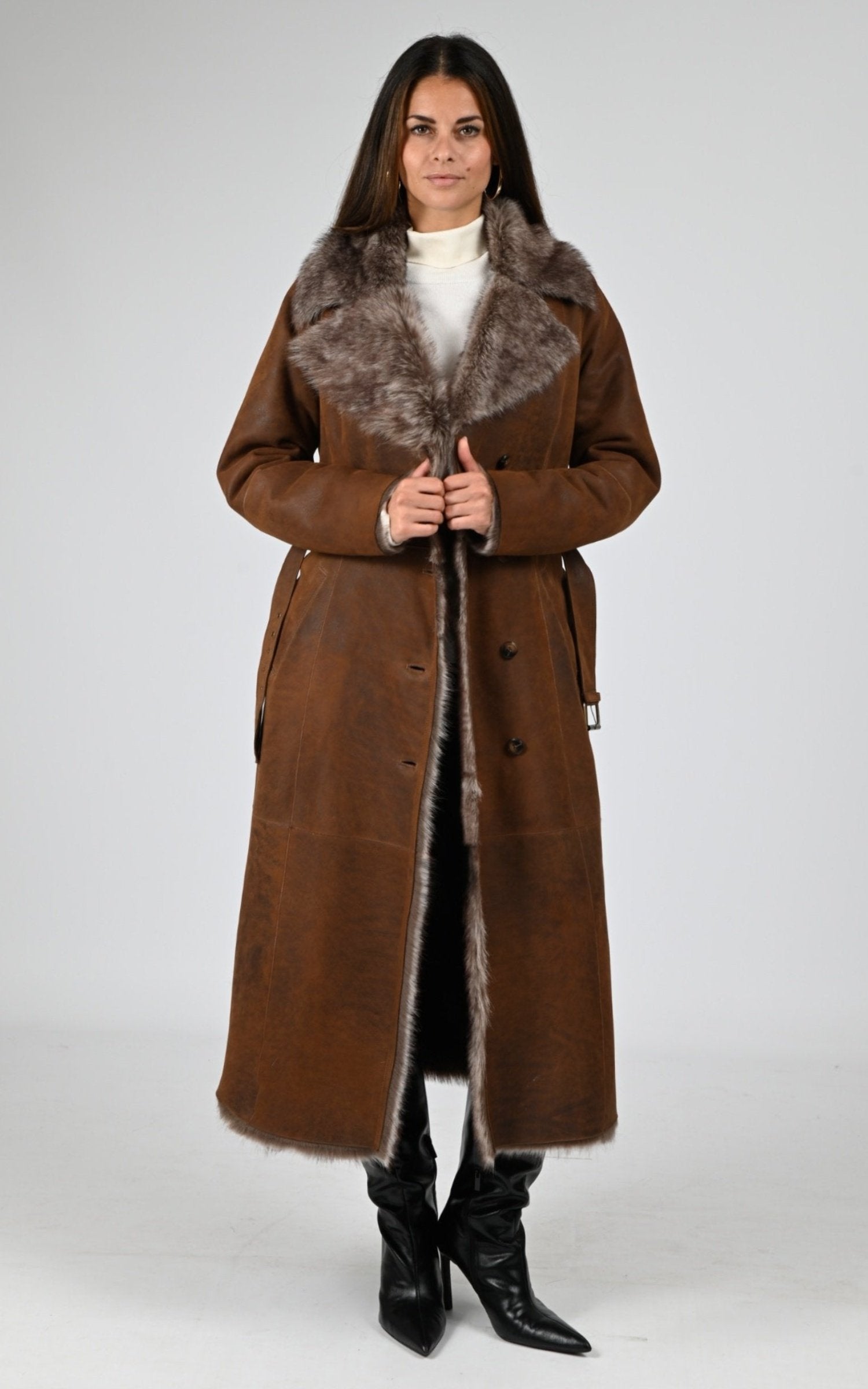 Manteau Df Femme La Canadienne, modèle B2576k de couleur tobacco antique