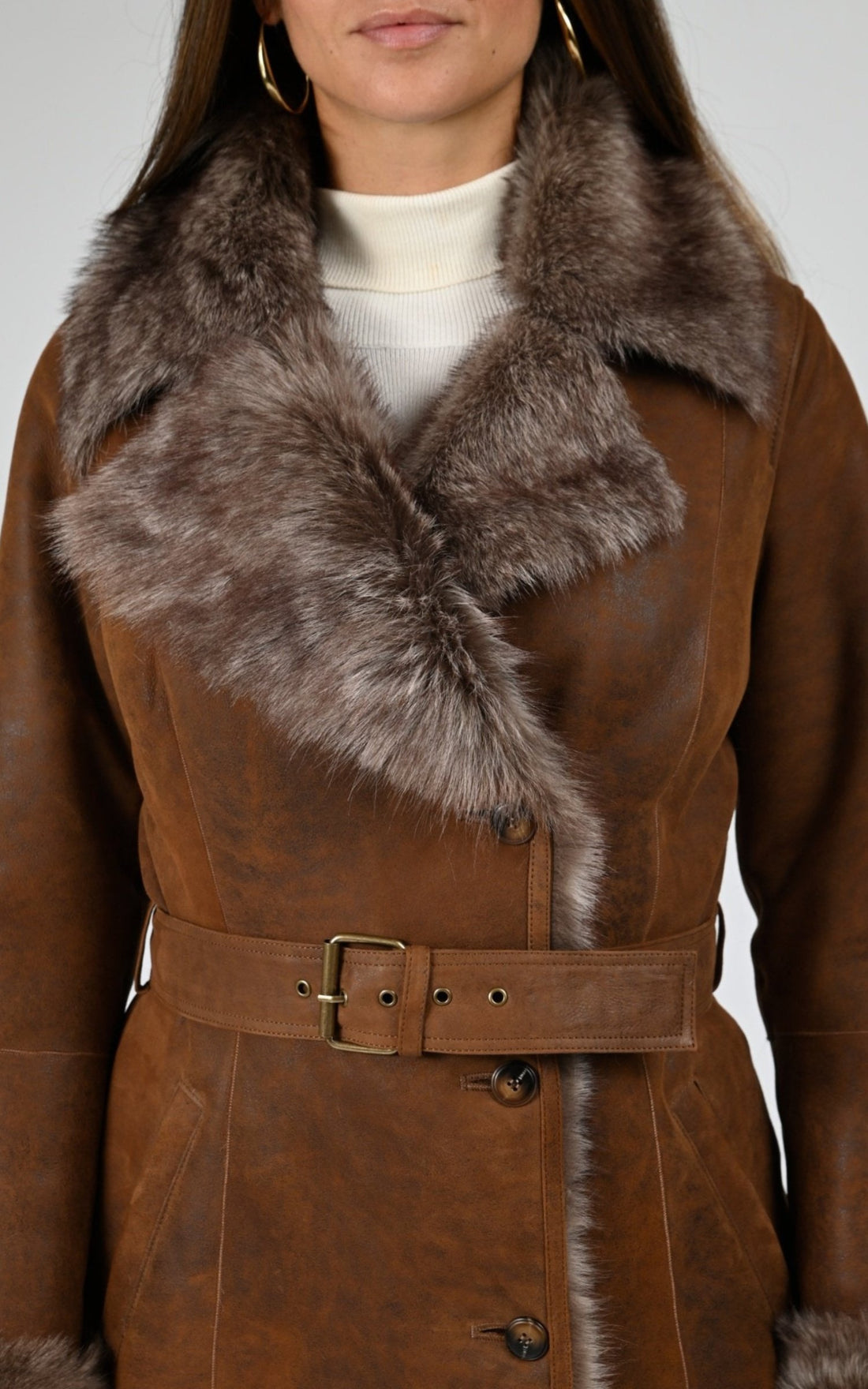 Manteau Df Femme La Canadienne, modèle B2576k de couleur tobacco antique