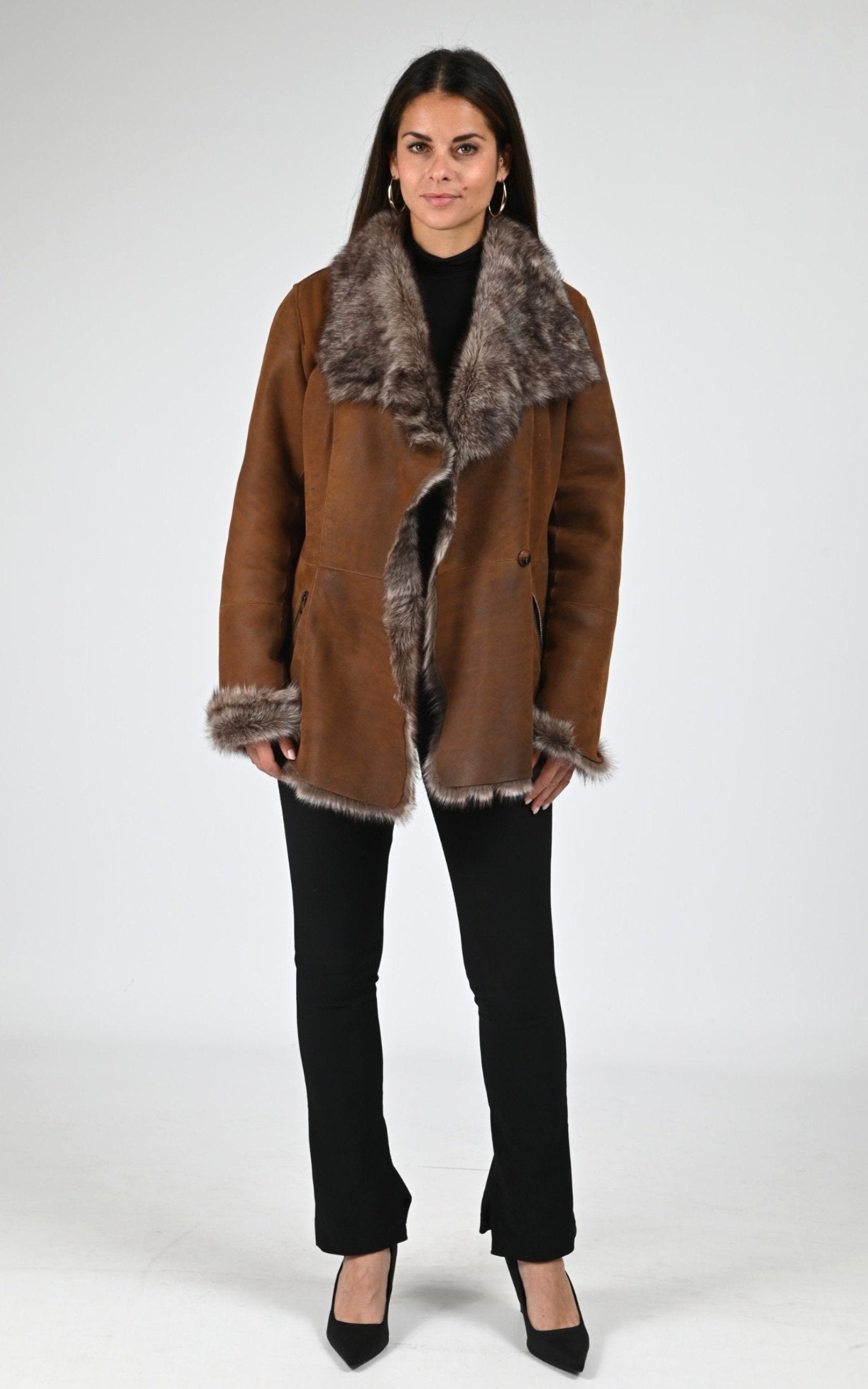 Veste Df Femme La Canadienne, modèle B2578k de couleur tobacco antique 2