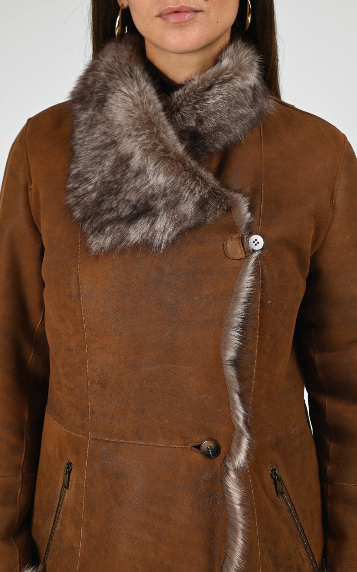 Veste Df Femme La Canadienne, modèle B2578k de couleur tobacco antique 5