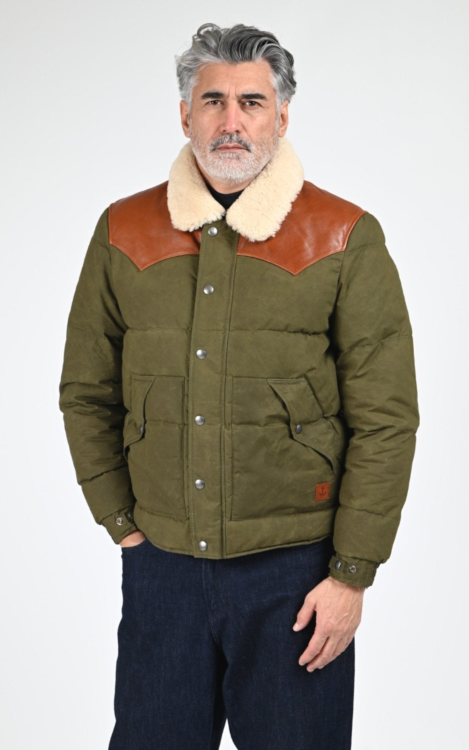 Veste Textile Homme Iron And Resin, modèle Basin jacket 102096 de couleur olive 1
