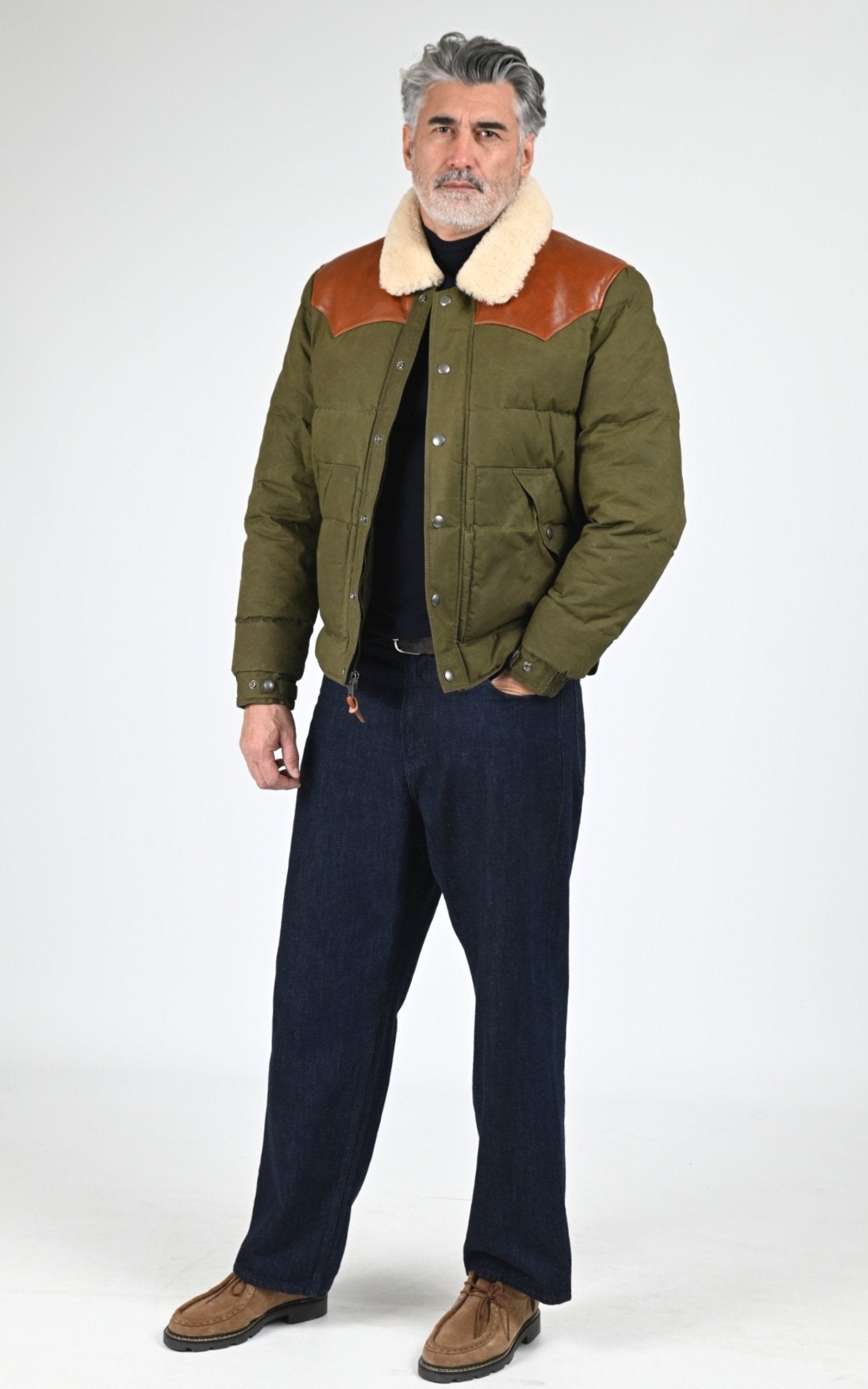 Veste Textile Homme Iron And Resin, modèle Basin jacket 102096 de couleur olive 2