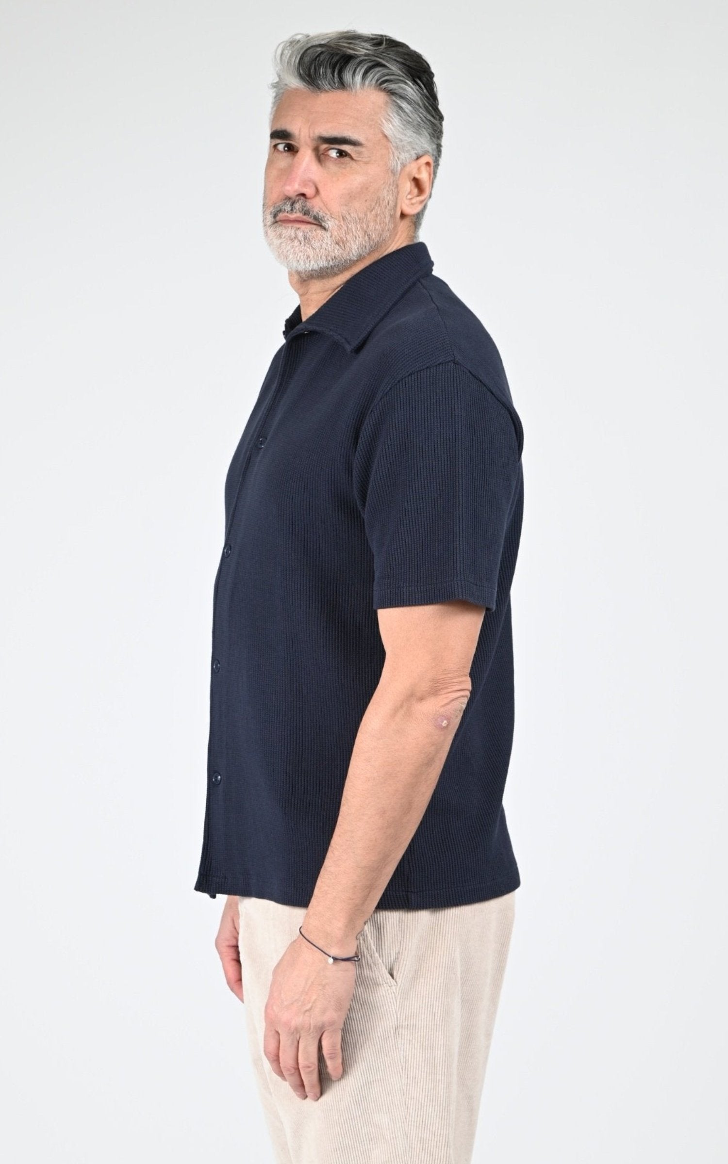 Chemise Textile Homme Rivieras, modèle Bembridge de couleur marine
